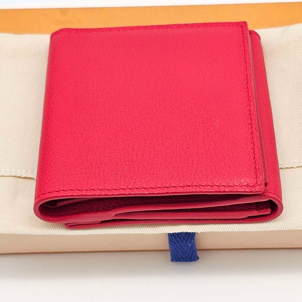 Authentic Louis Vuitton Lockme Wallet Red Leather | LV Compact Wallet - Picture 6 of 15